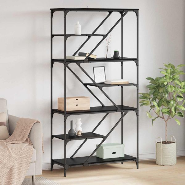 Рафт за книги Черния дъб 91 x 36 x 176 см Инженерно дърво