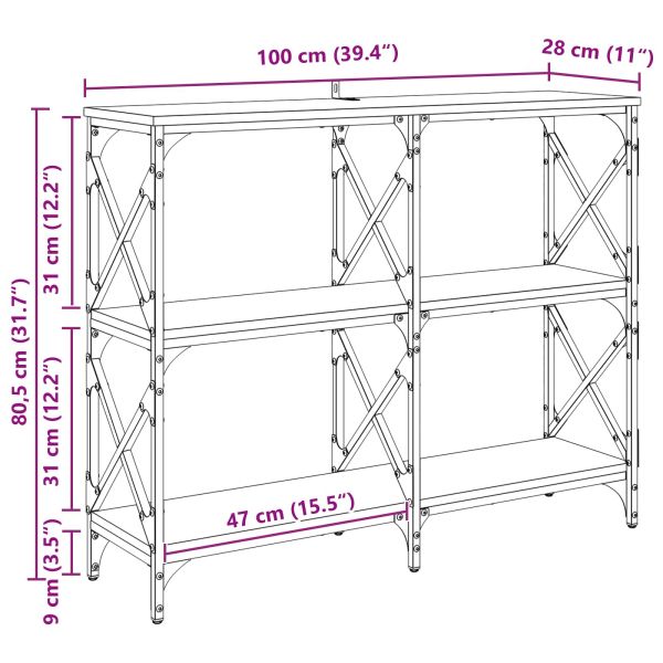 Конзолна маса Старо дърво 100 x 28 x 80,5 см Инженерно дърво
