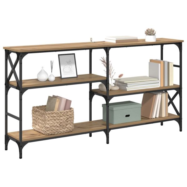 Конзолна маса с рафт Дъб 150 x 29 x 76,5 см Инженерно дърво