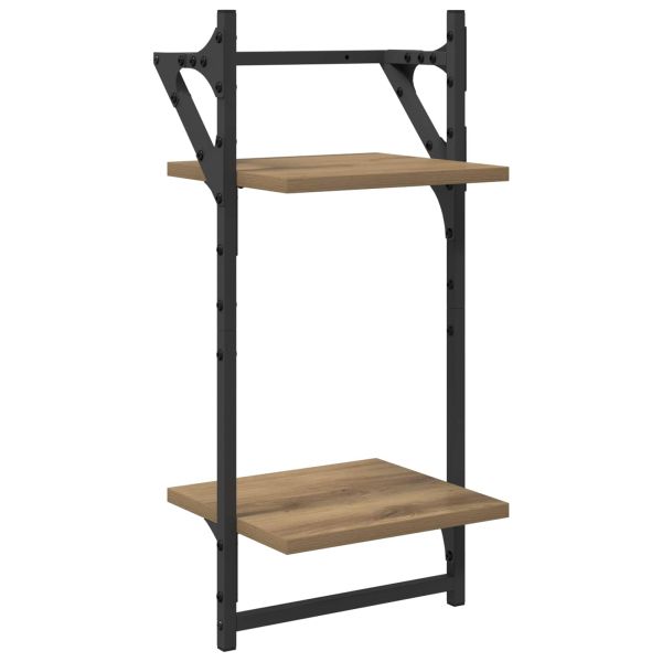 Комплект стенни рафтове с рафт 6 pcs Дъб 100 x 25 x 30 cm