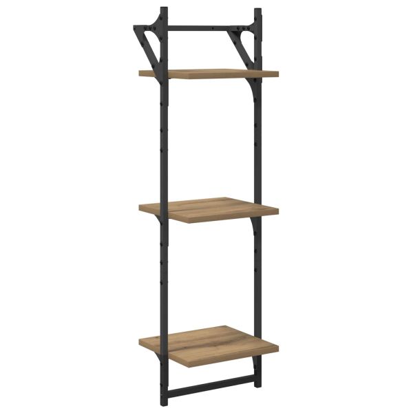 Комплект стенни рафтове с рафт 6 pcs Дъб 100 x 25 x 30 cm