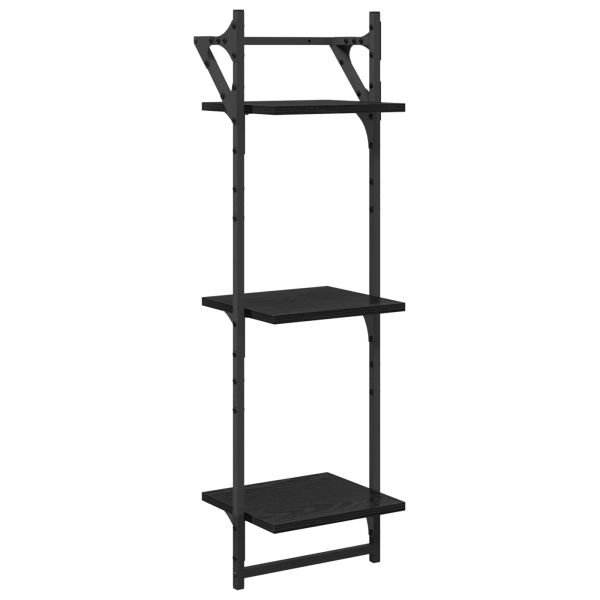 Комплект стенни рафтове 6 pcs Черния дъб 100 x 25 x 30 cm