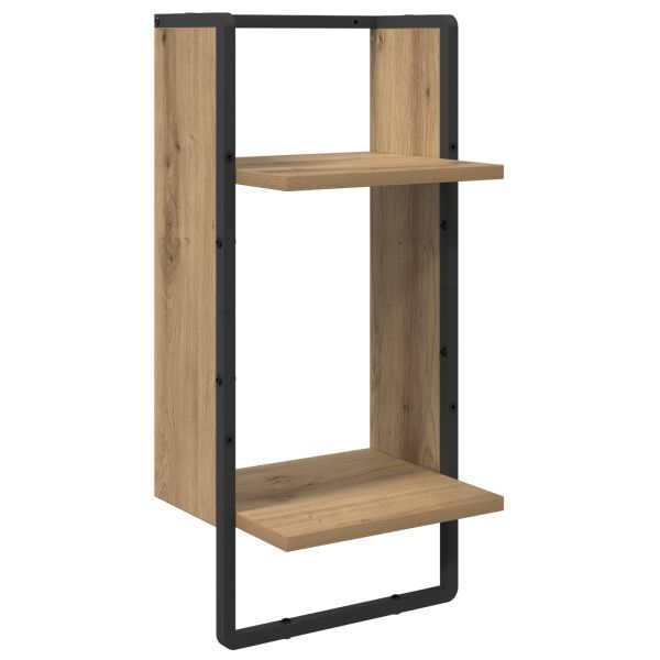 Комплект стенни рафтове с рафт 4 pcs Дъб 65 x 25 x 30 cm