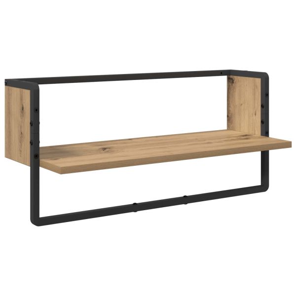 Комплект стенни рафтове с рафт 4 pcs Дъб 65 x 25 x 30 cm