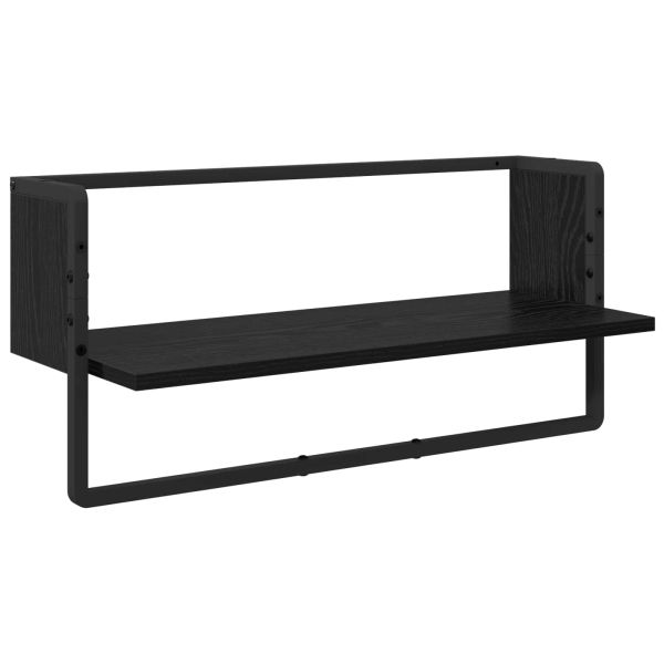 Комплект стенни рафтове с рафт 4 pcs Черния дъб 65 x 25 x 30 cm
