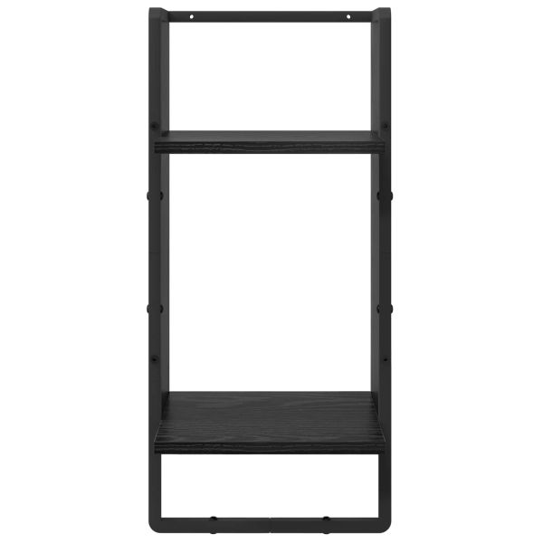 Комплект стенни рафтове с рафт 4 pcs Черния дъб 65 x 25 x 30 cm