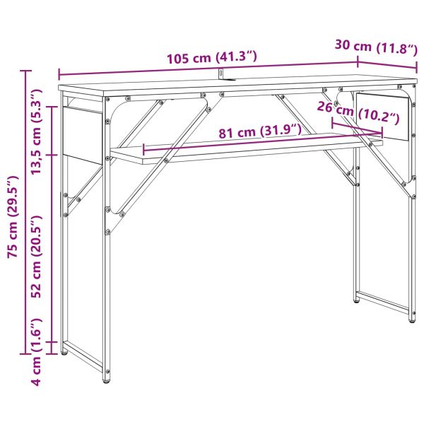 Конзолнамаса Дъб 105x30x75см Инженерно дърво