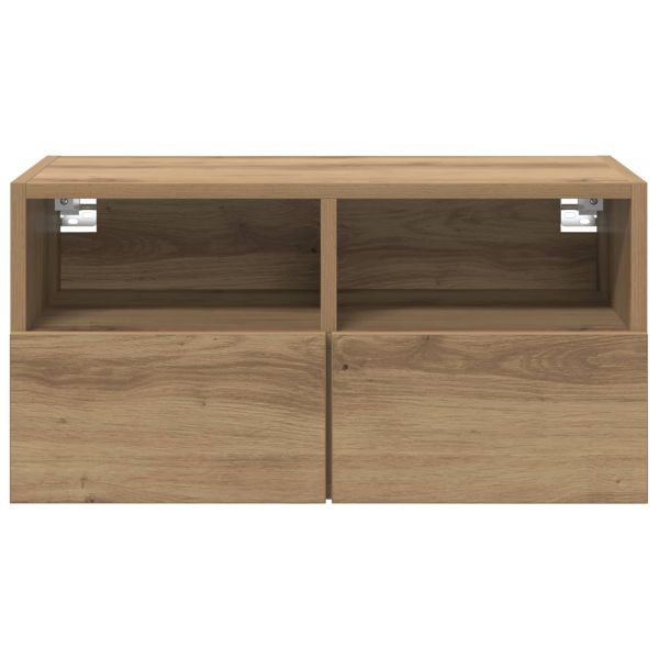 Кабинети за телевизор на стената 2 pcs Дъб 60 x 30 x 30 cm