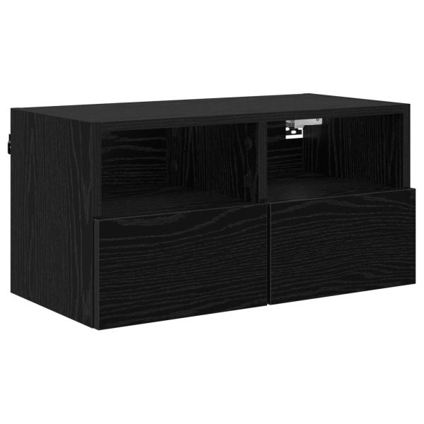 Кабинети за телевизор на стената 2 pcs Черния дъб