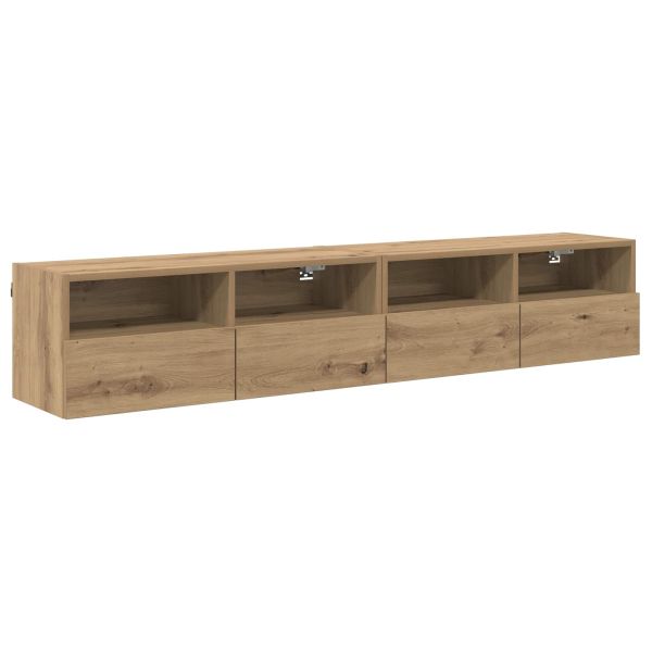 Кабинети за телевизор на стената 2 pcs Дъб 80 x 30 x 30 см