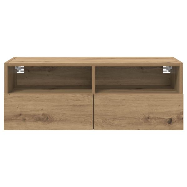 Кабинети за телевизор на стената 2 pcs Дъб 80 x 30 x 30 см
