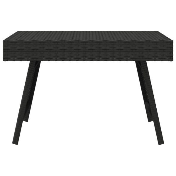 Сгъваема помощна маса черна 60x40x38 см полиратан