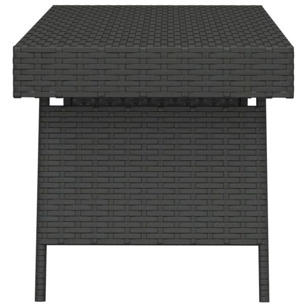 Сгъваема помощна маса черна 60x40x38 см полиратан