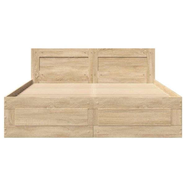 Рамка за легло 2 pcs Сонома 137 x 188 см Инженерно дърво