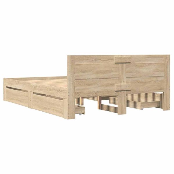 Рамка за легло 2 pcs Сонома 137 x 188 см Инженерно дърво