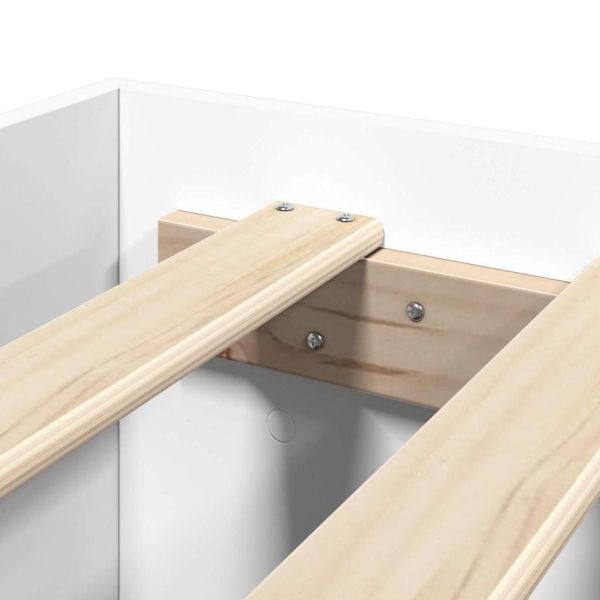 Рамка за легло с таблото 2 pcs Бял 137 x 188 см Инженерно дърво