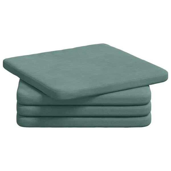 Възглавници за седалки 4 pcs Морско зелено 40 x 40 x 3 cm