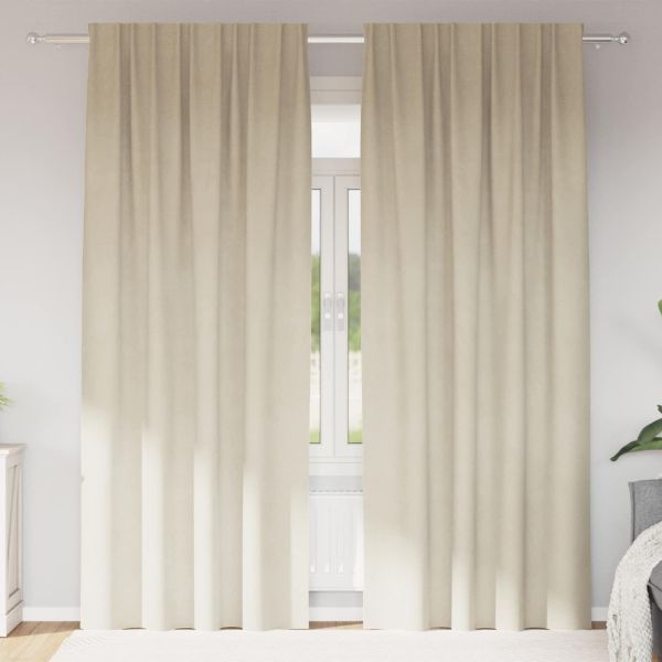 Затъмняващи завеси 2 pcs Крем 140 x 260 cm Кадифе