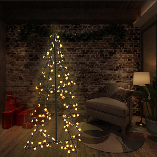 Коледна елха конус, 160 LED, за закрито и открито, 78x120 см
