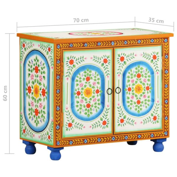 Ръчно декориран шкаф, 70x35x60 см, мангово дърво масив