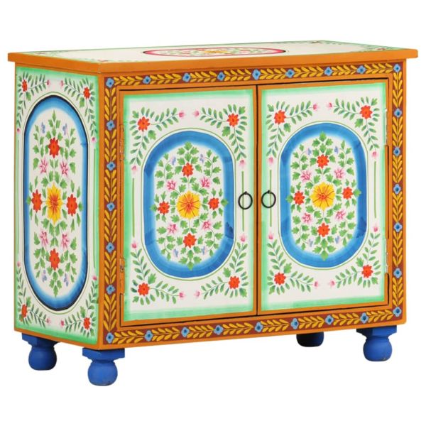 Ръчно декориран шкаф, 70x35x60 см, мангово дърво масив