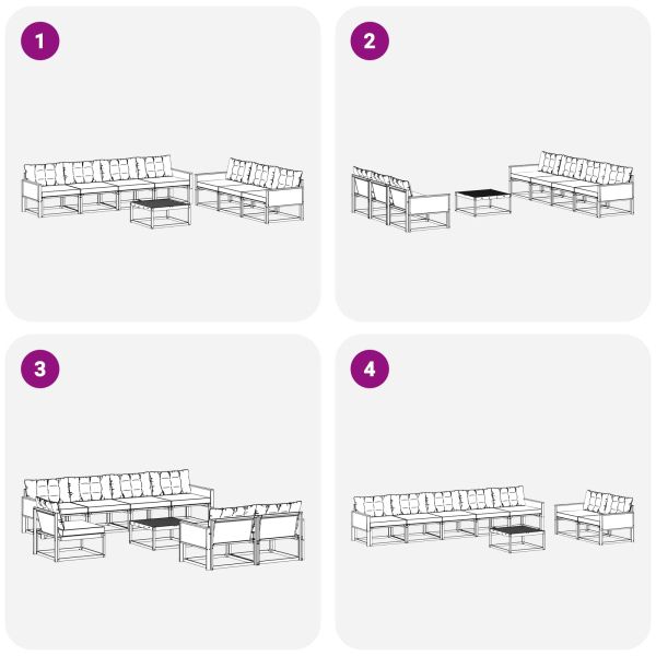 Комплект дивани за открито 8 pcs Натурален и Бежов