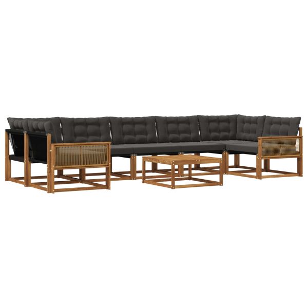 Комплект дивани за открито 8 pcs Естествено и черно