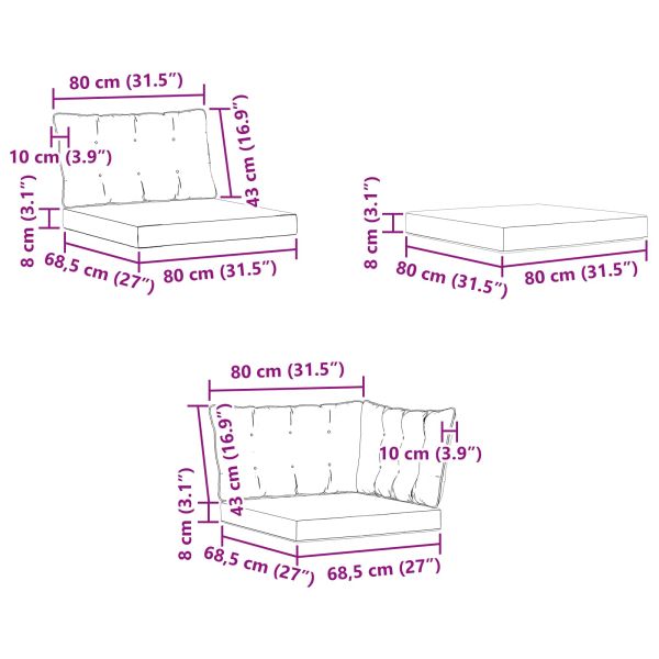 Комплект дивани за открито 8 pcs Естествено и черно