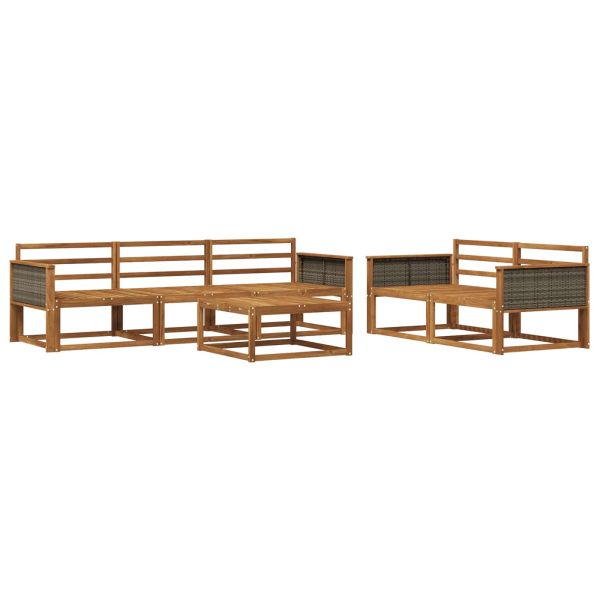 Комплект дивани за открито 6 pcs Натурално