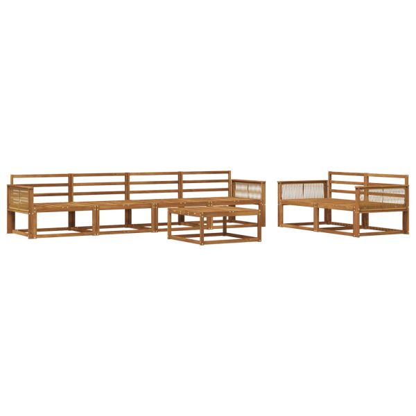 Комплект дивани за открито 7 pcs Натурално