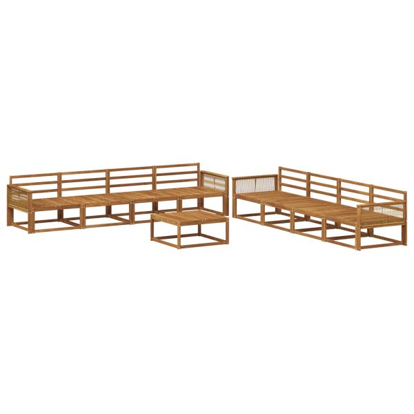 Комплект дивани за открито 9 pcs Натурално