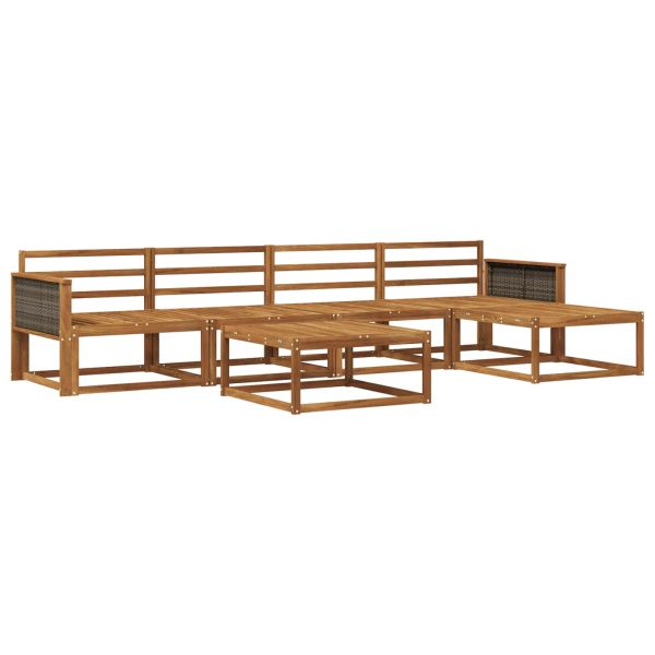 Комплект дивани за открито 6 pcs Натурално