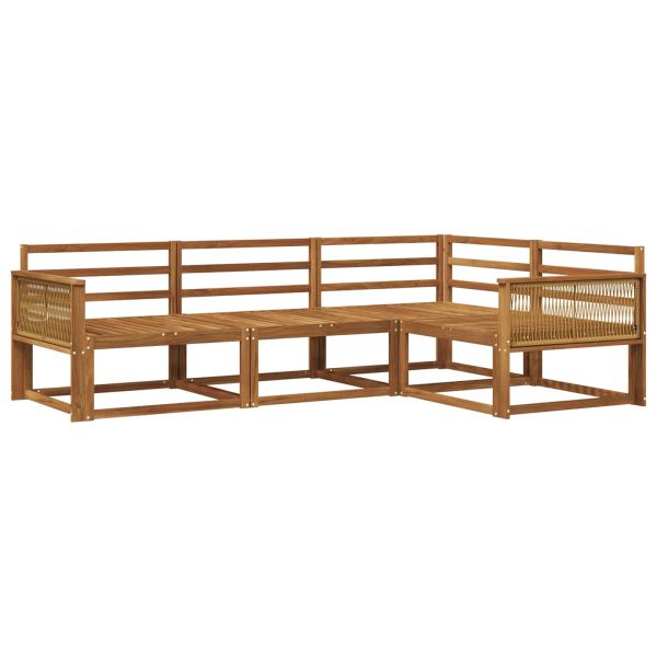 Комплект дивани за открито 4 pcs Натурално