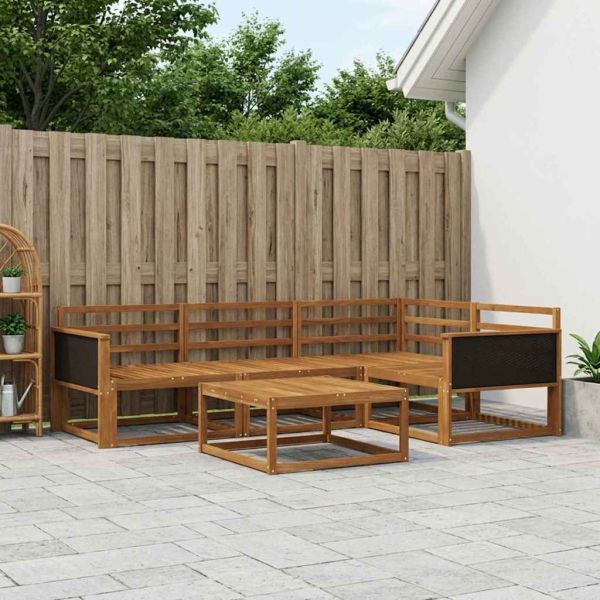 Комплект дивани за открито 5 pcs Натурално