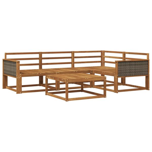 Комплект дивани за открито 5 pcs Натурално
