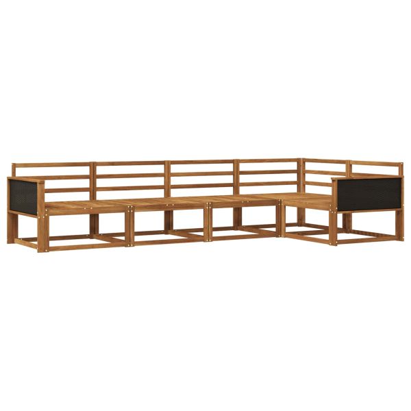 Комплект дивани за открито 5 pcs Натурално