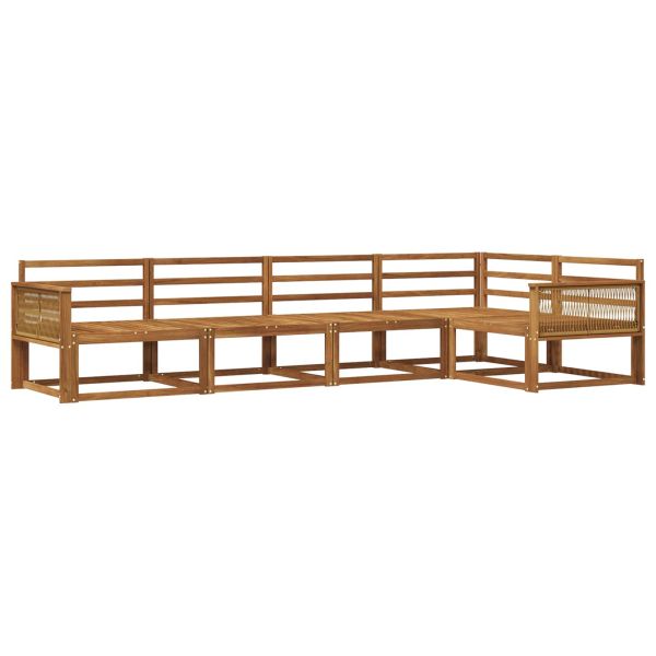 Комплект дивани за открито 5 pcs Натурално