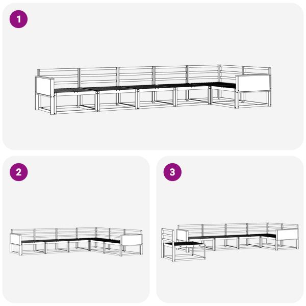 Комплект дивани за открито 6 pcs Натурално