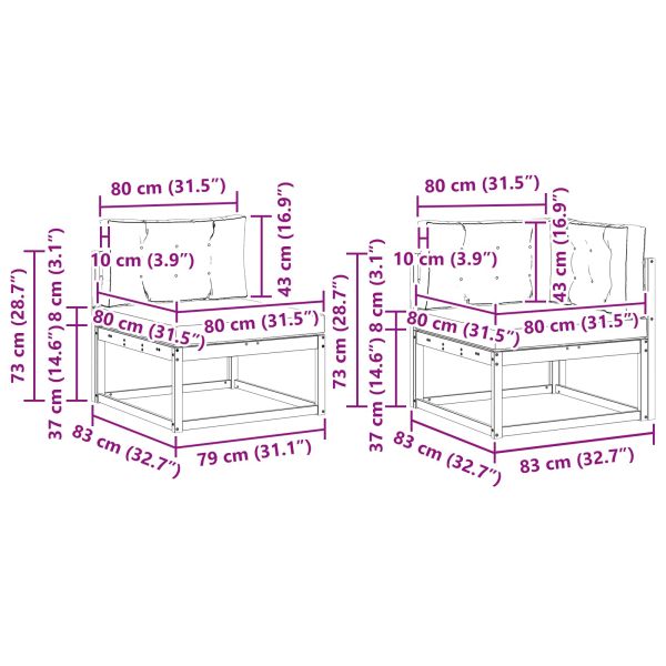 Комплект дивани за открито 6 pcs Естествено и светлосиво