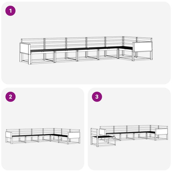 Комплект дивани за открито 6 pcs Натурално