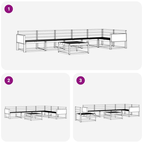 Комплект дивани за открито 7 pcs Натурално