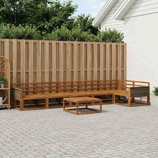 Комплект дивани за открито 7 pcs Натурално
