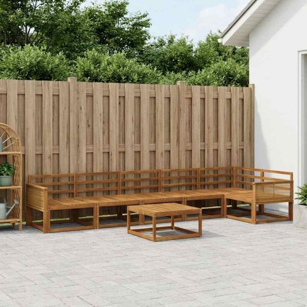 Комплект дивани за открито 7 pcs Натурално