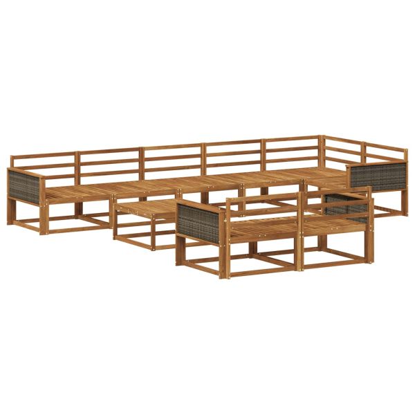 Комплект дивани за открито 9 pcs Натурално