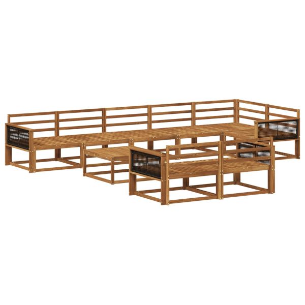 Комплект дивани за открито 9 pcs Натурално