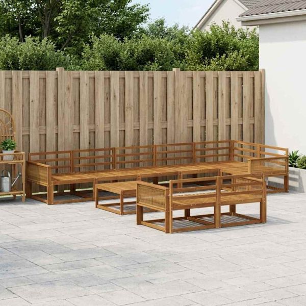 Комплект дивани за открито 9 pcs Натурално