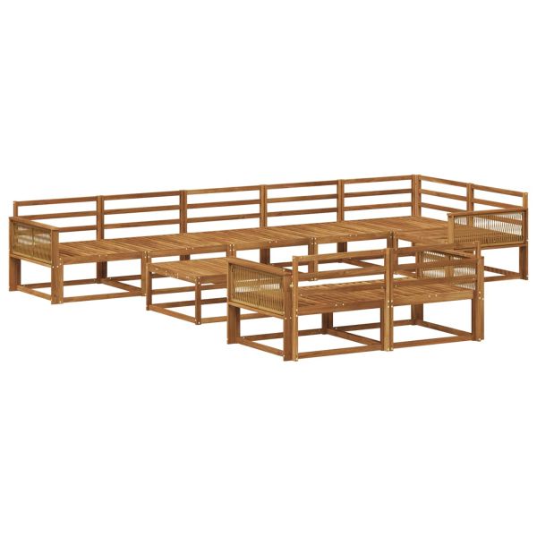 Комплект дивани за открито 9 pcs Натурално