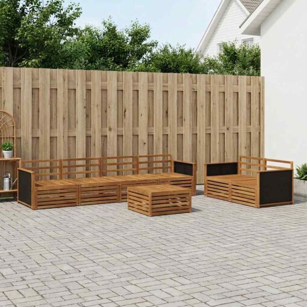 Комплект дивани за открито 7 pcs Натурално
