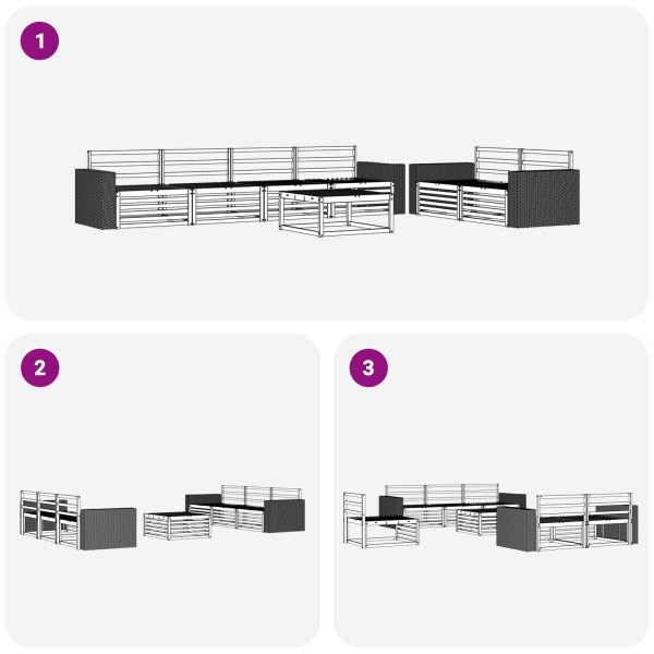 Комплект дивани за открито 7 pcs Натурално