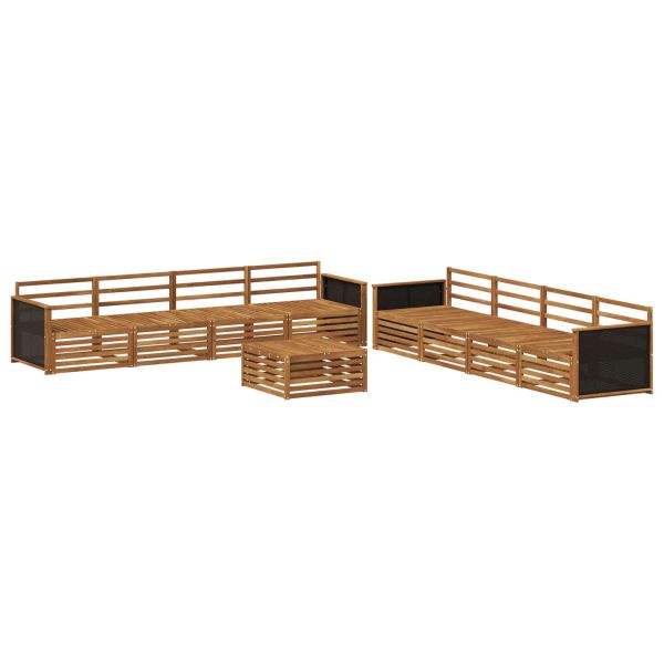 Комплект дивани за открито 9 pcs Натурално